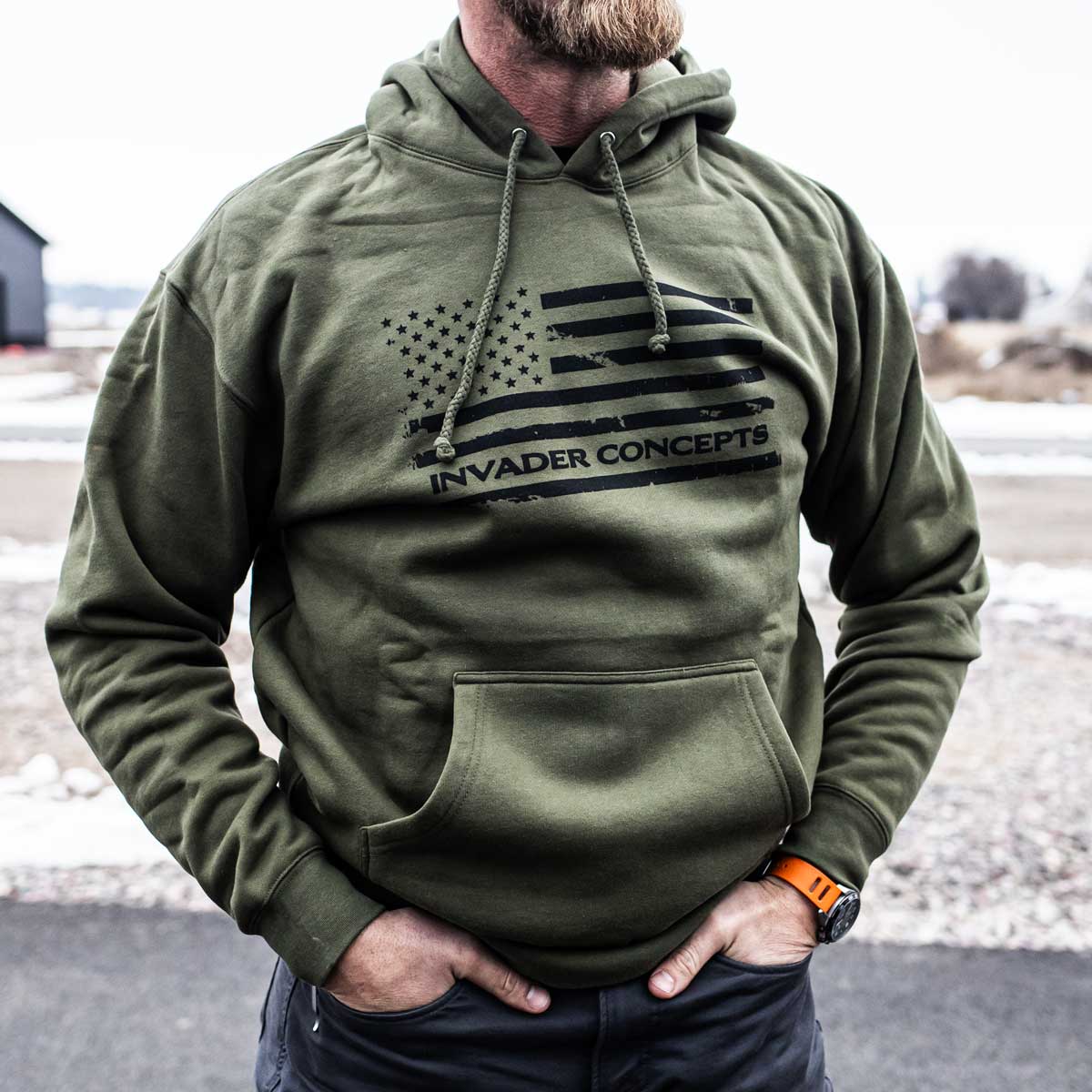 USA Flag - Fleece Hoodie - Image 4